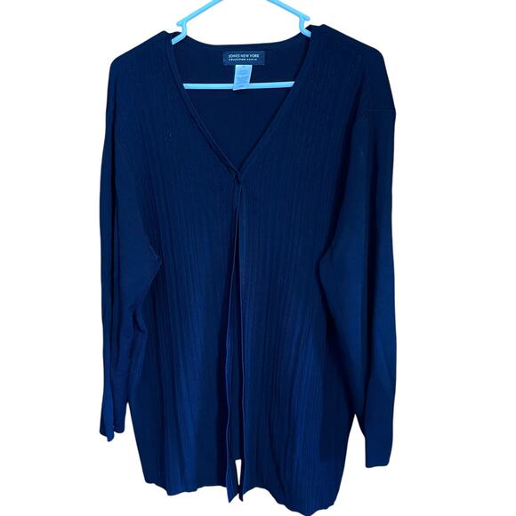 Jones NY Collection Single Button Open Cardigan Silky Stretchy Career Office 2X - Picture 1 of 4